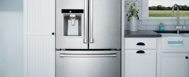 fridge, ice, and water dispenser combo image