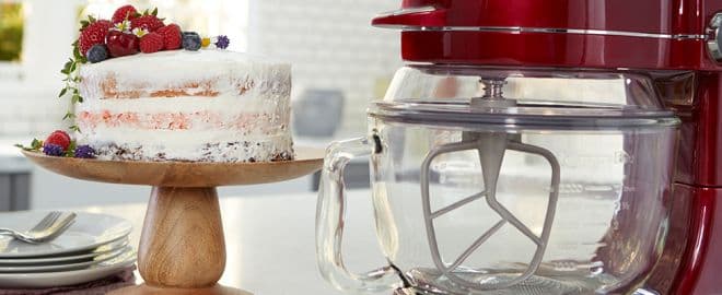 image of a cake and a standing mixer