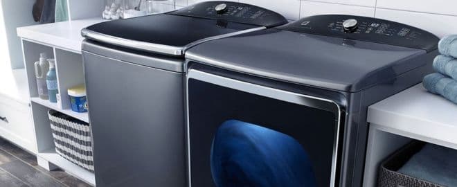 washer and dryer in a laundry room