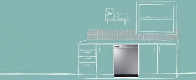 image of a dishwasher in an animated kitchen