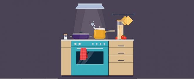 image of an animated oven and stovetop combo