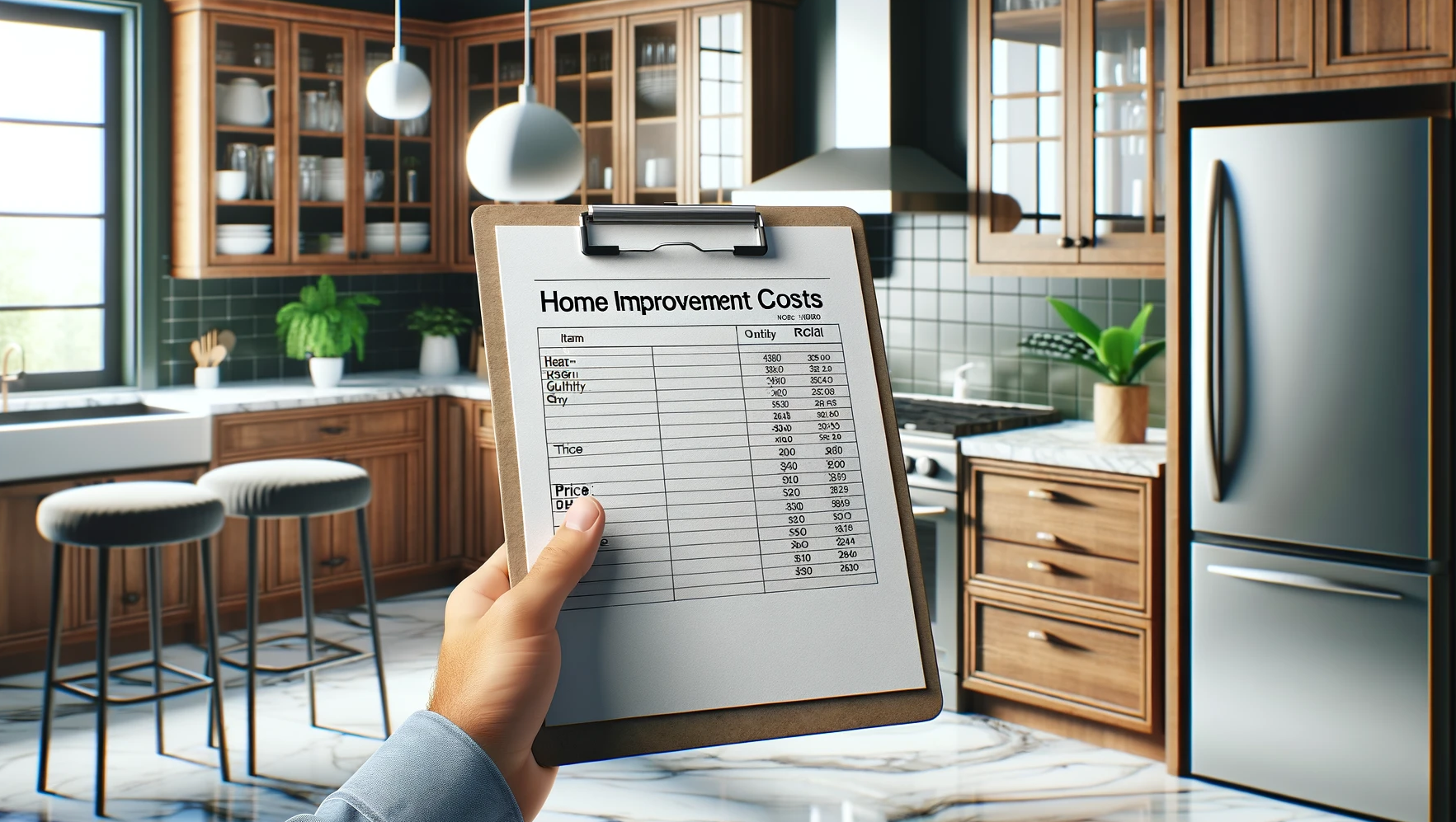 Average cost of home improvements like kitchen remodels, a new garage door, vinyl siding and more