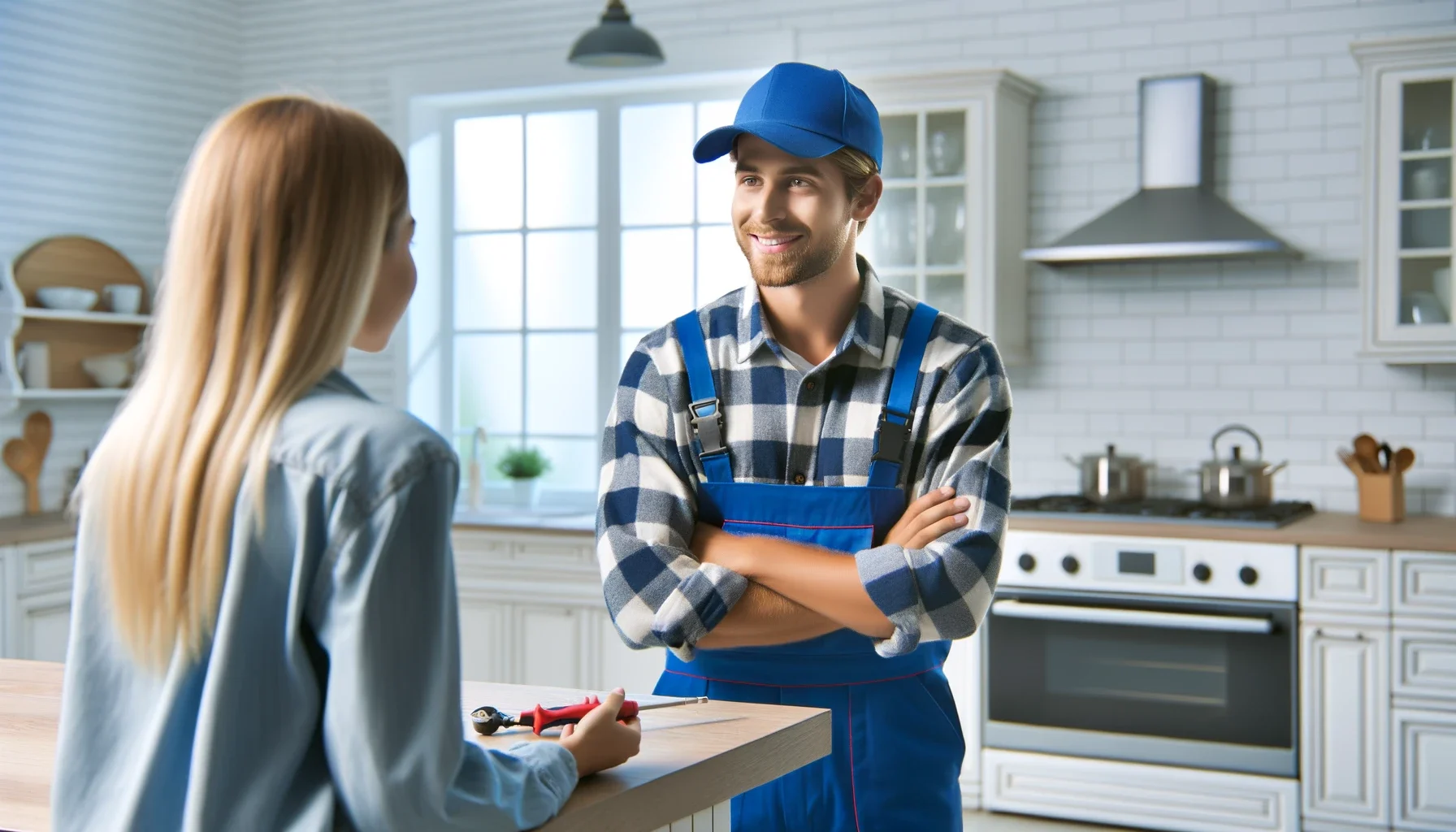 Sears Tech giving a homeowner tips for Keeping the AC Running during summer