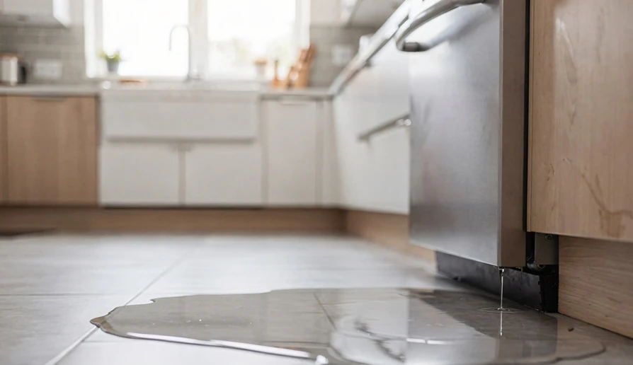 dishwasher leaking water from its bottom
