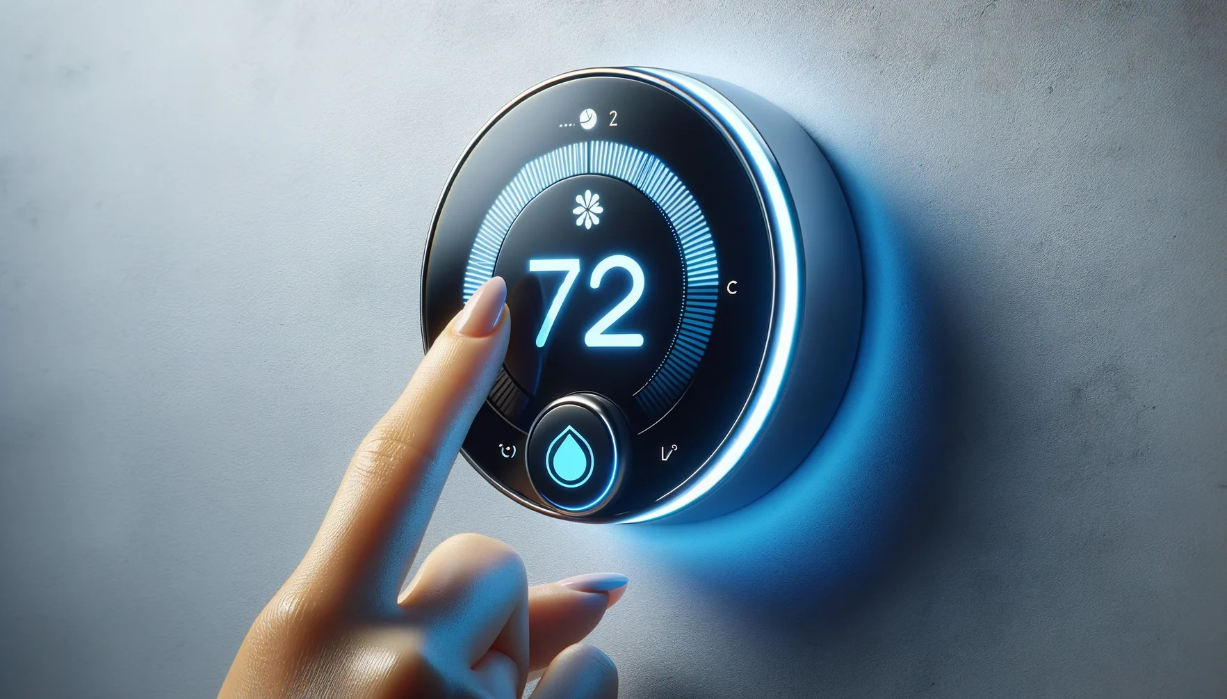 Homeowner adjusting HVAC thermostat and 6 Air Conditioning Facts You Might Not Know