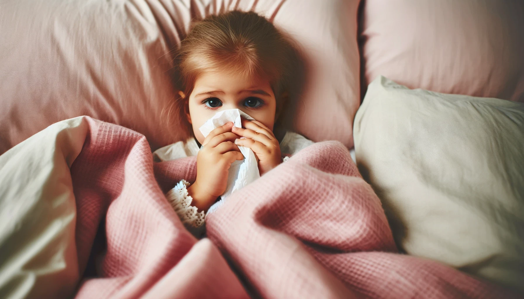 Image of young girl struggling with allergies for a blog article on how home air quality impacts your health and tips for improving indoor air quality.
